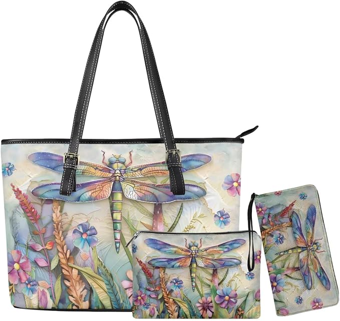 Women Purse Handbags Wallet Sets Leather Shoulder Tote Bag for Women,Top Handle Purse with Wrist Wallet Bag by Unknown