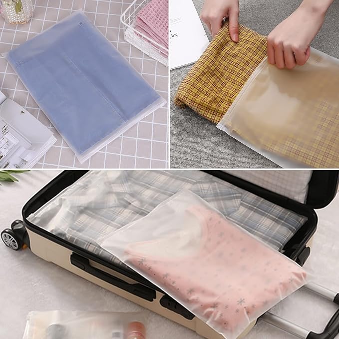 Swimsuit Bags, 50PCS 12x16 inch Poly Plastic Bag for Clothes, Frosted Ziplock Bags for Packing Selling Apparel Organization, Custom T-Shirts, Pillowcases, with Vent Holes, 3 Mil - Image 8