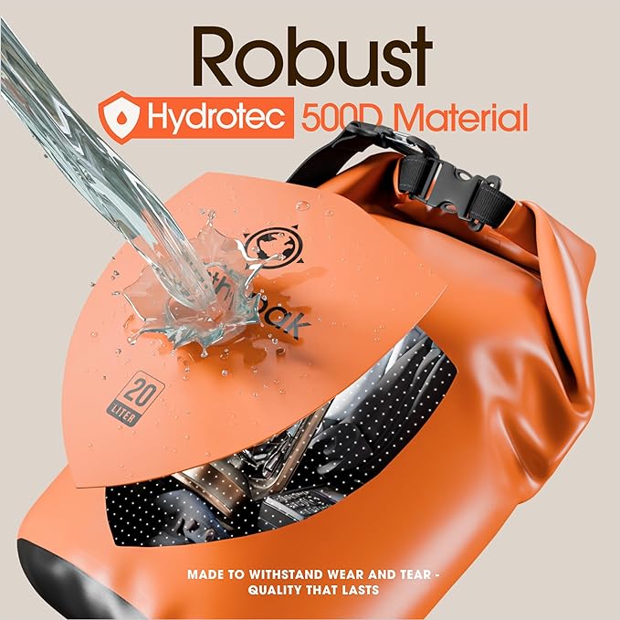 Earth Pak Waterproof Dry Bag - Roll Top Waterproof Backpack Sack Keeps Gear Dry for Kayak with Waterproof Phone Case - Image 4