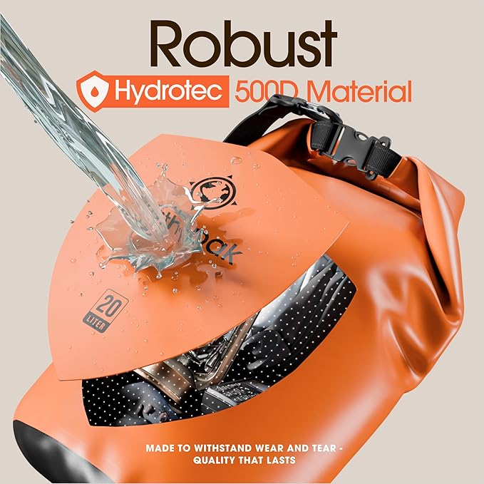 Earth Pak Waterproof Dry Bag - Roll Top Waterproof Backpack Sack Keeps Gear Dry for Kayak with Waterproof Phone Case - Image 4