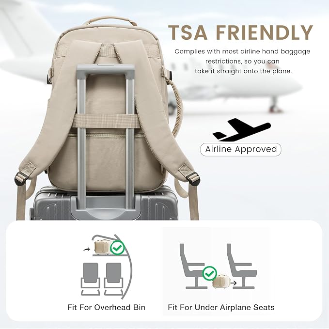LOVEVOOK 50L Large Travel Backpack for Women Men Fits 17 Inch Laptop, Carry on Backpack for Traveling on Airplane, Personal Item Bag Airline Approved, Business Causal Weekender Backpacks - Image 3