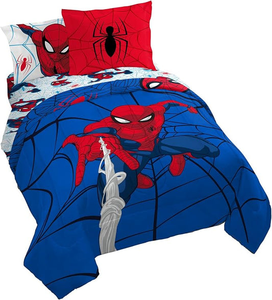 Marvel Spiderman 7 Pc Queen Bed in a Bag (Official Marvel Product) | Bed in a Bag, Comforter Sheets Shams Pillowcases, Official Brand, Soft Microfiber, Machine Washable, Boys Gift by JayFranco