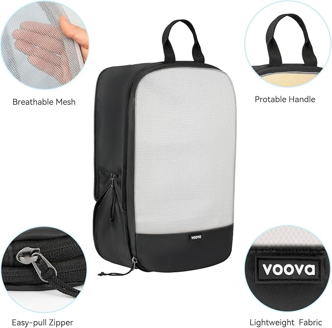 Voova 6 Set Compression Packing Cubes, Travel Accessories Expandable Packing Organizer Bags Set for Carry on Suitcase, Durable Luggage Packing Cubes for Travel Essentials, Black - Image 3