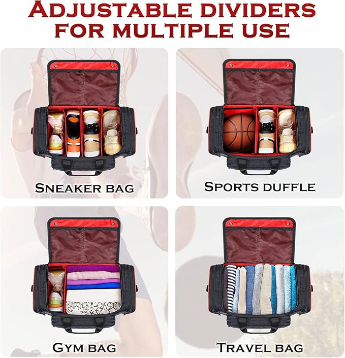 Mancro Padded Sneaker Bag, Sneakerhead Gifts, Shoe Travel Bags Fit 4 Pairs | Come with Insulated Pocket and Shoulder Strap, Multi-functional Sports Gym Duffle for Basketball, Shoes, Cloth - Image 4
