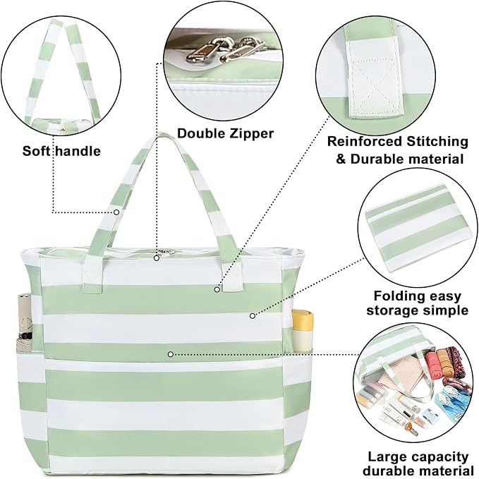 Bluboon Waterproof Beach Tote Pool Bags for Women Ladies Extra Large Carry On Bag With Wet Compartment for Weekender Travel - Image 7