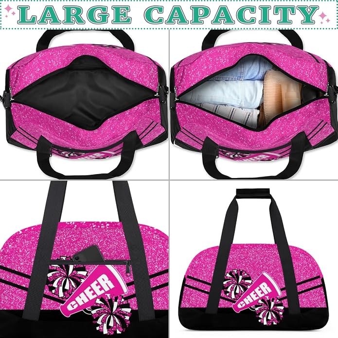 Cheerleading Dance Bag for Women Cheer Team Sport Gym Makeup Cosmetic Bag 2 Pcs Set - Image 5