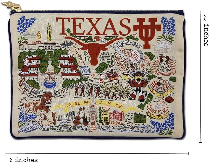 catstudio University of Texas College Zip Pouch | Use as Wallet, Clutch, Handbag or Makeup Bag - Image 4