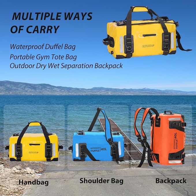 ESONE Dry Bags Waterproof Backpack for Men/Women Dry Bags for Kayaking Waterproof Backpack for Travel Dry Bag Backpack Waterproof Duffel Bag Applicable Boating Camping Paddle Board Surfing（60L） - Image 2