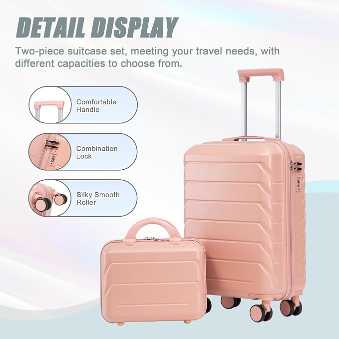 Hardshell Luggage, Lightweight Durable ABS Suitcase, 20/14 Inch Luggage - Image 5