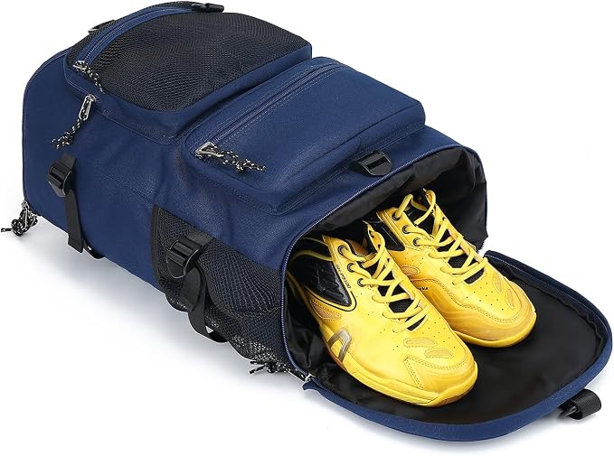 Kalesi Gym Duffle Bag Backpack 4-Way Waterproof with Shoes Compartment for travel Sport Hiking laptop (dark blue) - Image 5