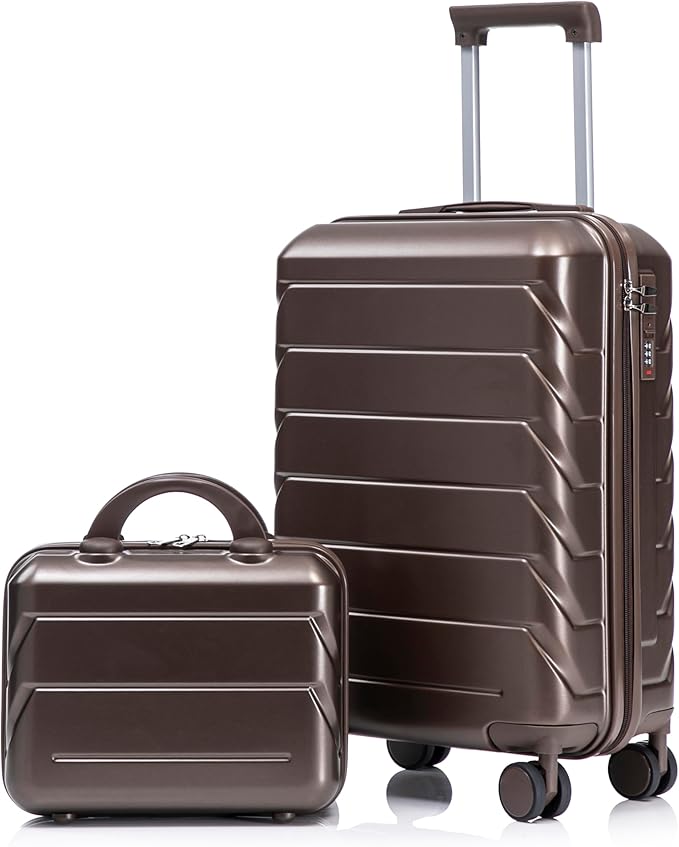 20+14 Inch Hardshell Luggages, Lightweight Durable ABS Suitcase with Spinner Wheels by Merax