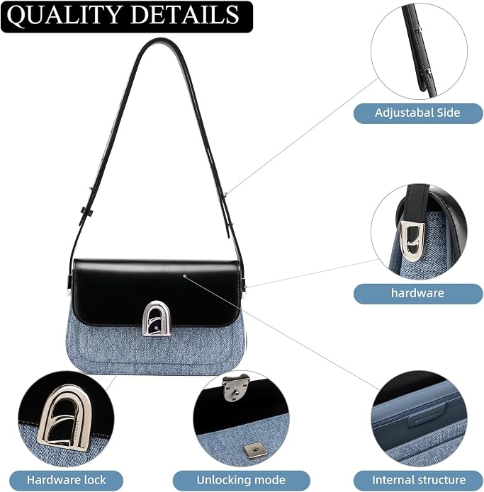 LAFESTIN Genuine Leather Shoulder Bag for Women with Adjustable Strap, Crossbody Purses For Women, Designer Inspire Handbags - Image 6