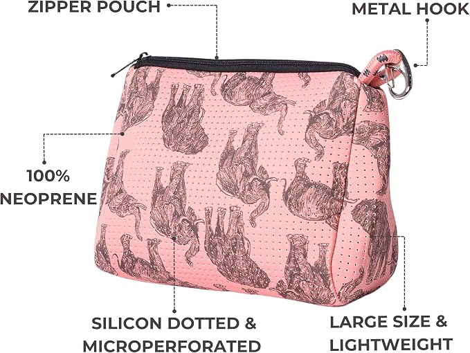 POPUPS Large Makeup Bag with Zipper - Waterproof Neoprene Cosmetic Bag 7.7 x 10.75 x 5 inches - Image 4