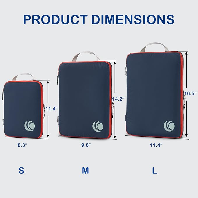 Cipway Compression Packing Cubes, Ultralight Luggage Organizer Bags, Travel Essentials for Carry on Suitcase (3 Piece,Blue) - Image 4