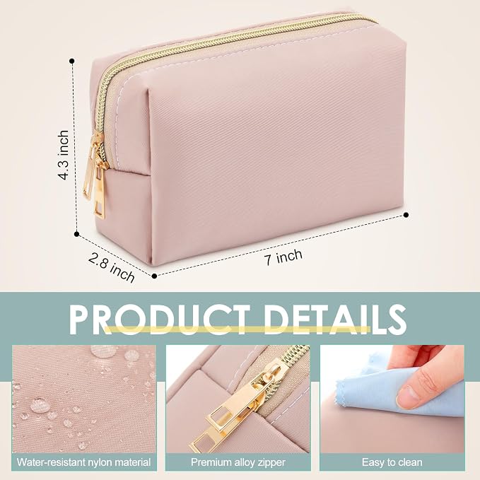 Kigeli 12 Pcs Nylon Makeup Bag Bulk Cosmetic Pouches Preppy Cosmetic Bag for Women Waterproof Travel Zipper Organizer Little Outdoor Accessory Makeup(Nylon, Foam,Morandi) - Image 2