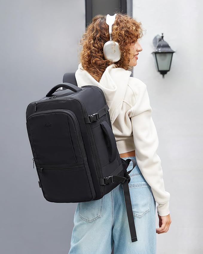 LOVEVOOK Travel Backpack for Women & Men, 40L Large Carry On Backpack Airline Approved, TSA Personal Item Weekender Bag, Water Resistant Laptop Backpack with 3 Packing Cubes for Travel Essentials - Image 2