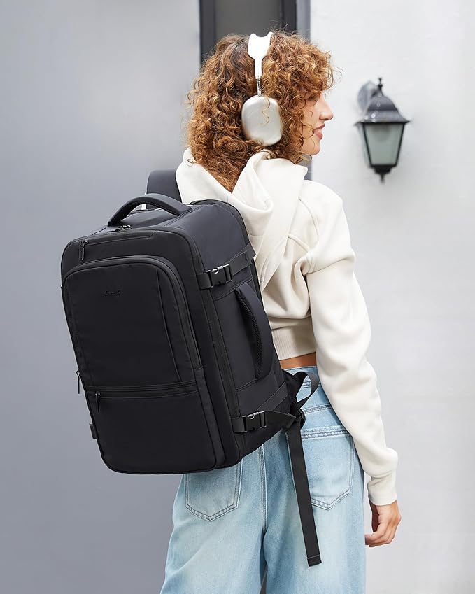 LOVEVOOK Travel Backpack for Women & Men, 50L Large Carry On Backpack Airline Approved, TSA Personal Item Weekender Bag, Water Resistant Laptop Backpacks with 3 Packing Cubes for Travel Essentials - Image 2
