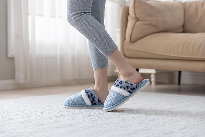 MAXTOP Womens Cozy Memory Foam Slippers Soft Warm Slip On Faux Fur House Slippers,Anti-Skid Rubber Sole,Creative Gifts for Women Mom Girlfriend