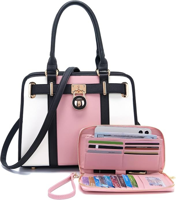Qiyuer Structured Satchel Tote Handbags Set Women Purses with RFID Wallet | Premium, Sturdy, Spacious, Chic for Daily & Work, Vegan PU Leather, Multi-way Carry, Large Capacity RFID Wallet, Ideal Gift - Image 9