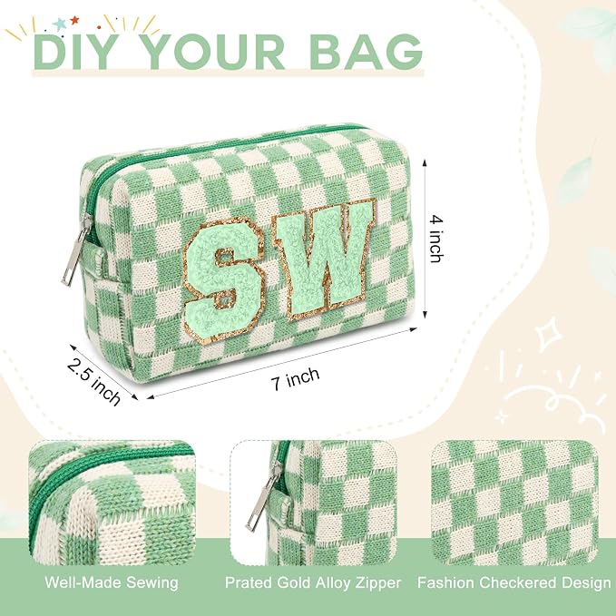 SOIDRAM Makeup Bag Preppy Cosmetic Bag Bulk Makeup Pouch Personalize Travel Toiletry Bag Organizer Cute DIY Makeup Brushes Storage Bag for Women - Image 2
