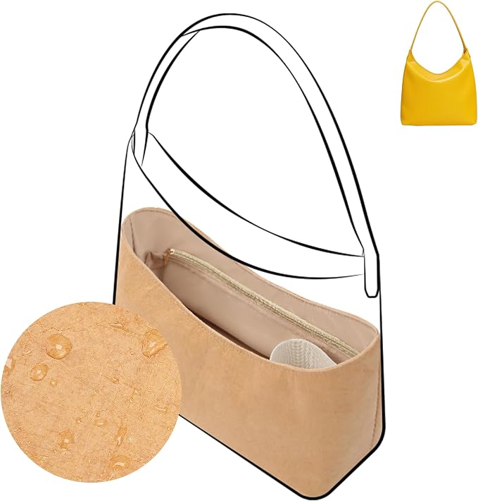 DGAZ Lightweight Purse Organizer Insert for GYARD-HoboBags,silk and DupontPaper handbag inner for Luxury Bag(Chai,HoboBag) by DGAZ