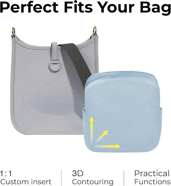 Purse Organizer Insert for HERMES Evelyne16 Handbag,Custom Fit Inside Premium Celeste Lightweight WaterResistant Tote Bag Insert - Image 3