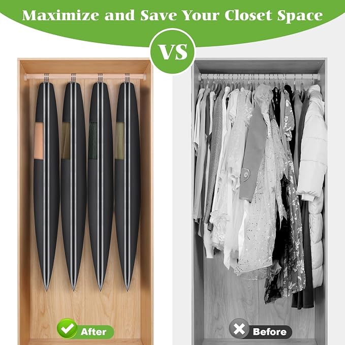 KEEGH Space Saving Hanging Garment Bag with Self Compression Zipper 40 Inch, Compression Garment Bags for Hanging Clothes with Clear Window, Suit Bags for Closet Storage (2 Pack) - Image 4