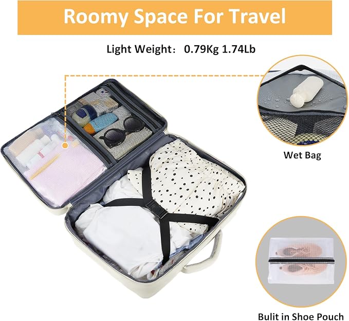 Taygeer Travel Backpack for Women, Carry On Backpack with Shoe Pouch | TSA 15.6" Laptop Back Pack Flight Approved, College Gym Bag Casual Daypack for Weekender Business Hiking, Beige - Image 4