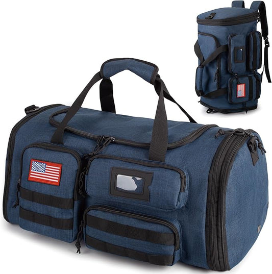 Expandable Gym Bag For Men,Tactical Large 3 in 1 Sports Duffle Bag With Shoes Compartment,Water Resistant Sports Gym Tote Bags Multi-functional Weekend Travel Backpack Overnight Bag by ATRIPACK