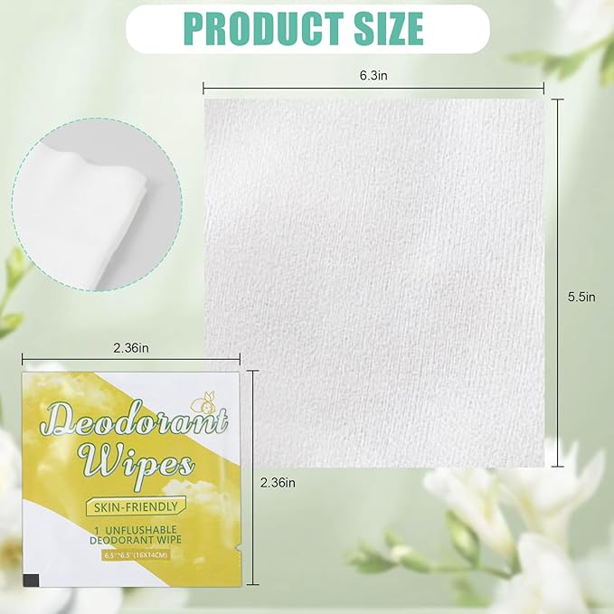 100 Pcs Deodorant Wipes Individually Wrapped Mini Deodorant Travel Size Wet Armpit Wipes Travel Deodorants Bulk for Women Men Homeless Personal Cleansing Wipe Butt Hands Face Underarm Sports(Lemon)