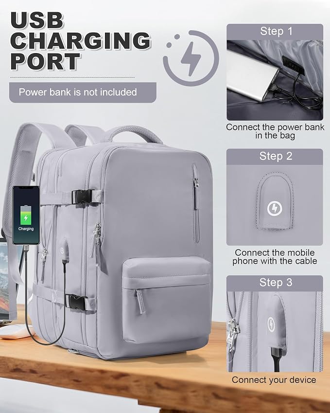 VGCUB Vacuum Backpack Travel with Pump, Vacuum Seal Compression Bags Laptop Backpack Personal Item - Image 8