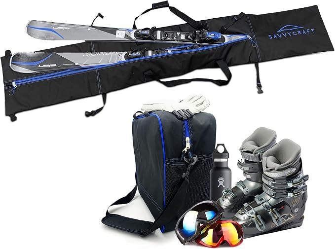 Savvycraft Padded Ski bag and Boot Bag Combo, Thick Padded Ski and Boot Bag 2-Piece Set for Protection and Easy Travel - Image 6