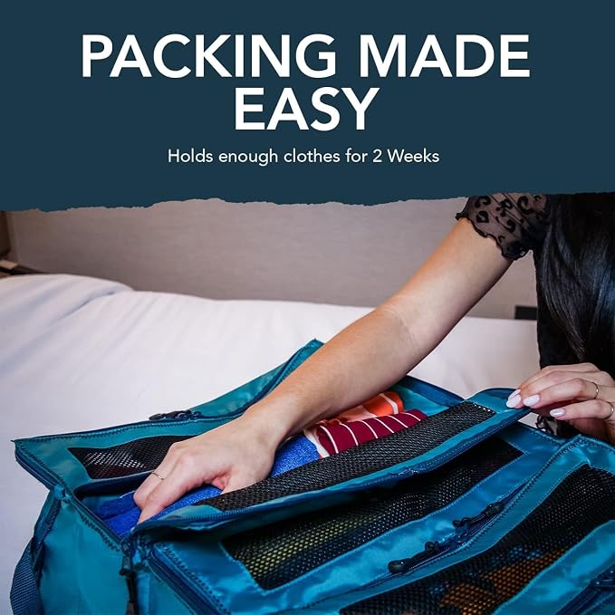 Pack Gear Hanging Suitcase Organizer - Our XL Hanging Luggage Organizer Perfectly Fits Any Suitcase - Our Packing Cubes for Travel Use Mesh Windows to Make Finding Any Outfit Easy (Green, XL) - Image 7
