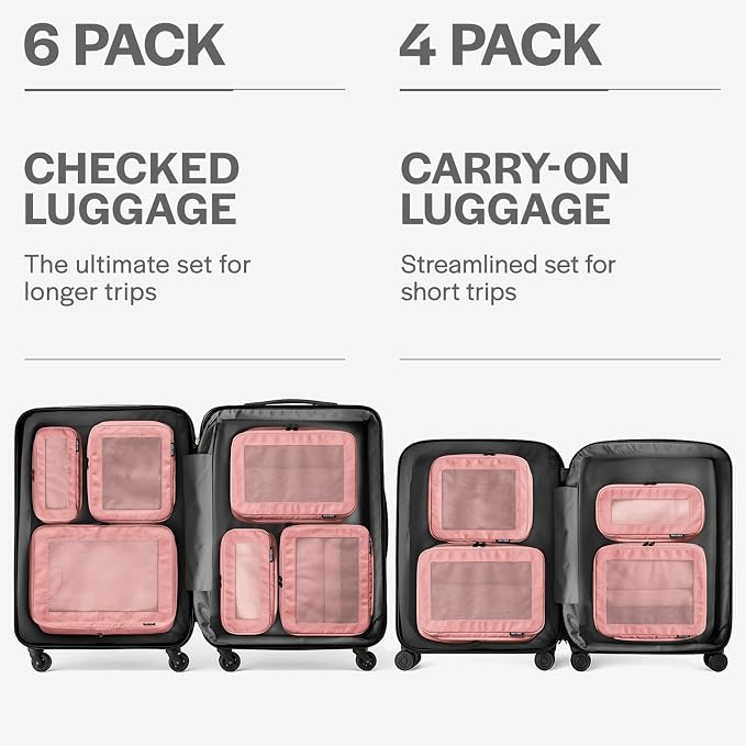 Aerotrunk Compression Packing Cubes for Travel - Luggage Organizer Bags - Double Zipper Packing Cubes for Suitcases (12-Pack, Rose) - Image 4