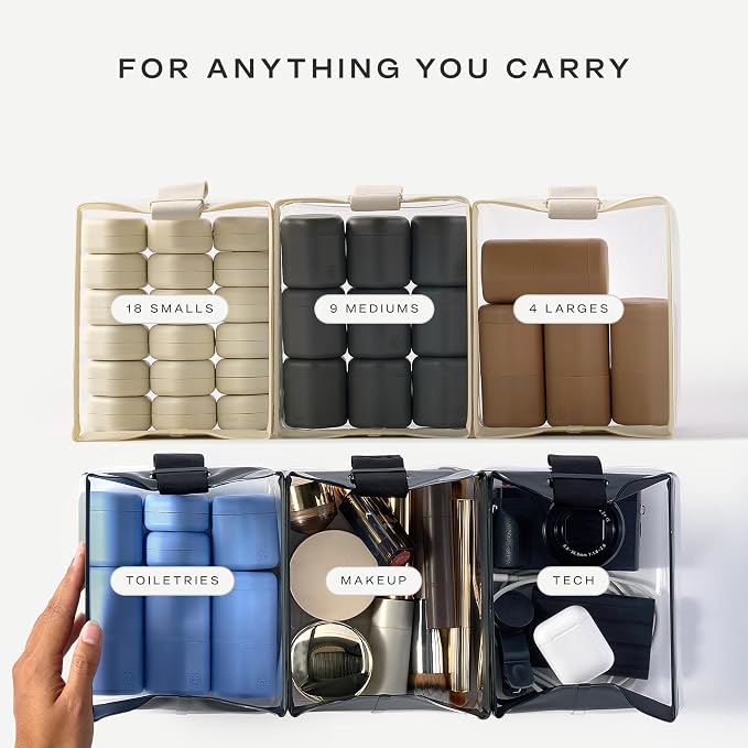 Cadence Parcel - Clear Travel Kit with Zipperless Magnetic Closure - Rose, Medium - Durable, Leak-Resistant and TSA Approved Toiletry Bag - Modular Organization - Recycled TPU (1 Qt) - Image 6