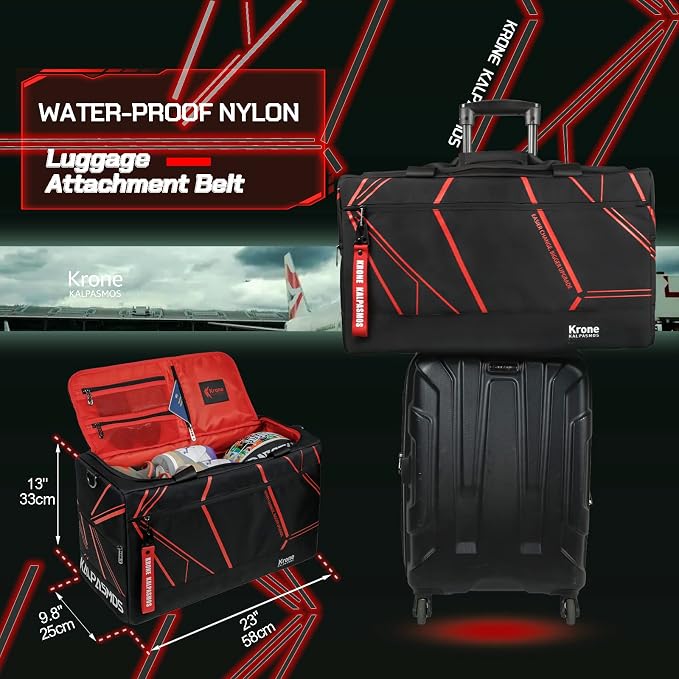 Sneaker Bag for Travel/Sneakerhead gift, A Multi-functional Travel Duffel Bag with 3 Adjustable Dividers, & Shoulder Strap,Made of Nylon, Krone Kalpasmos Signature Edition, Future Red - Image 6