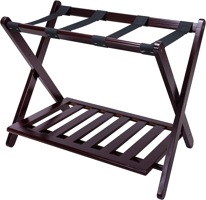 Casual Home Luggage Rack with Shelf, Espresso by CasualHome