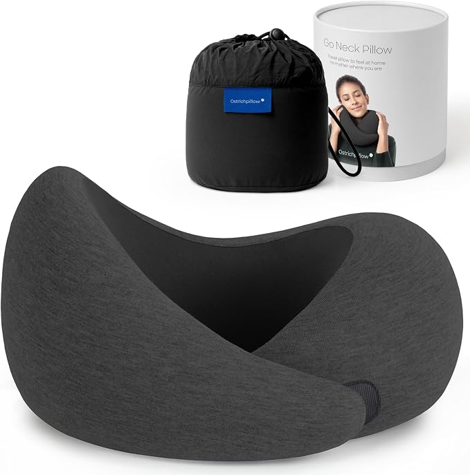 Ostrichpillow GO Travel Pillow, 360° Memory Foam Support, Soft & Washable by Ostrichpillow