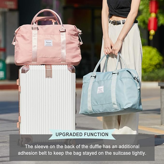 Travel Duffel Bags for Women,Weekender Overnight Bag with Wet Pocket & Toiletry Bag,Carry On Personal Item,Light Purple - Image 2
