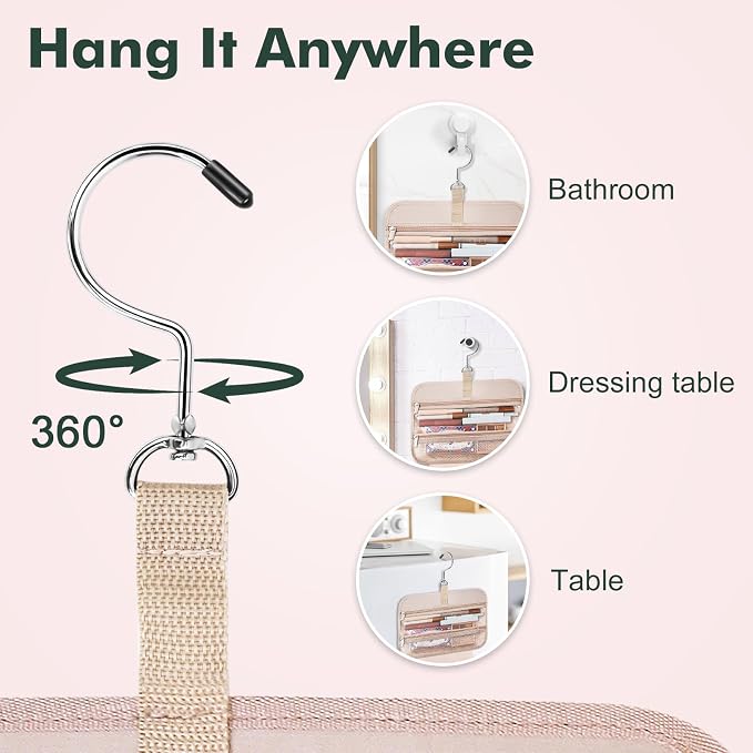 Wedama Toiletry Bag for Women, Large Cosmetic Travel Bag, Hanging Toiletry Bag for Bathroom, Thickened PVC Waterproof Travel Makeup Bag, Toiletries Bag for Travel Business Trips and Camping - Image 4