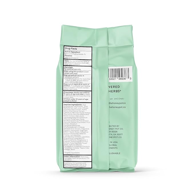 The Honey Pot Company - Anti-Itch Soothing Feminine Wipes - At Home or On the Go Medicated for Temporary Relief of Itching and Discomfort - Maximum Strength - 30 ct.