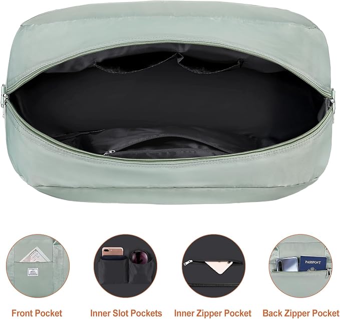 Weekender Bag for Women, Large Overnight Bag Canvas Travel Duffel Bag Carry On Tote with Shoe Compartment 21" 3Pcs Set - Image 5