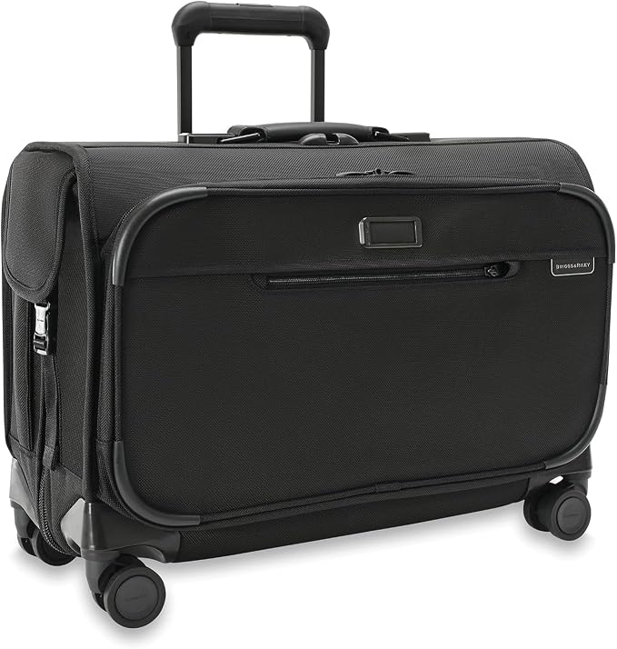 Briggs & Riley 21" Carry-On Wheeled Garment Spinner - Carry On Luggage for Travel, Suitcases with Wheels, Softside Rolling Bag for Men & Women, Built in Hook for Clothes - Baseline Collection, Black by Unknown