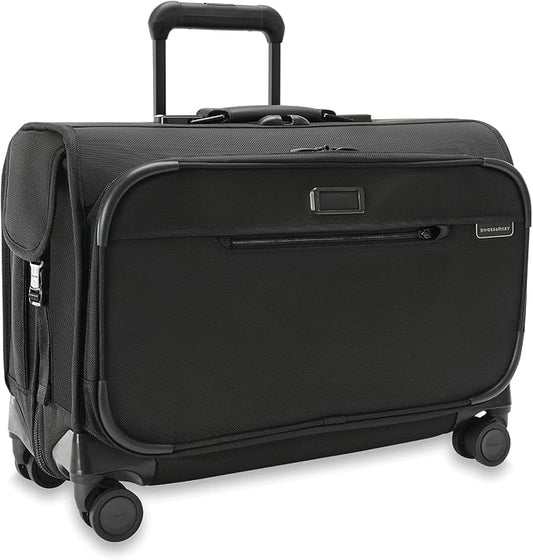 Briggs & Riley 21" Carry-On Wheeled Garment Spinner - Carry On Luggage for Travel, Suitcases with Wheels, Softside Rolling Bag for Men & Women, Built in Hook for Clothes - Baseline Collection, Black by Unknown