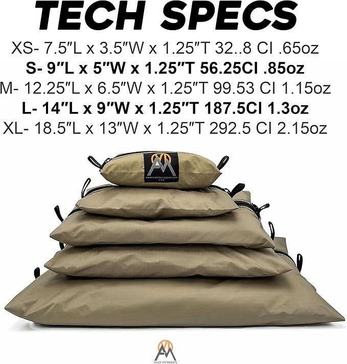 VIAM Outdoors G3 Glacier Gear Grab Tool Bag Zipper Pouch, Premium Utility Multipurpose Storage Organizer Tool Pouches for Hunting, Camping, Backpacking, Travel - 5pc Tan - Image 8