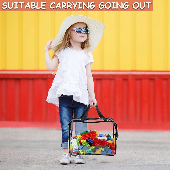 6 Packs Large Toy Storage Bags with Labels, Reusable Clear PVC Board Game Storage, Travel Waterproof Organizer Bags with Zipper for Building Blocks, Puzzle, Kids Books(3 large & 3 Extra Large) - Image 7