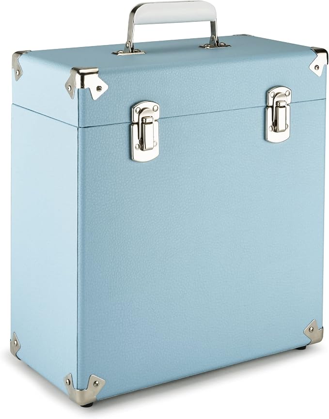 GPO Portable Retro Style Carry Case for LPs, Albums and 12Inch Vinyl Records (Holds 30 Albums) by Protlex