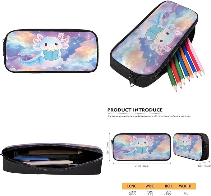 Axolotl Backpack for School Kids Boys 10-12 Galaxy Cute Bookbag with Lunch Box 4-in-1 Set Boys Backpack with Adjustable Straps 5th 6th Grade Backpacks for Girls School Bag Set - Image 7