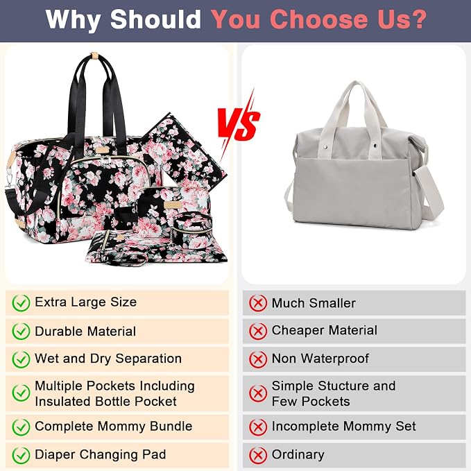 ITIEZY Diaper Bag Tote for Baby - Large Mommy Bag with Portable Changing Pad Pacifier Case, Hospital Bags Travel Baby Bag - Image 7