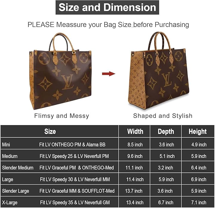 OMYSTYLE Purse Organizer Insert, Felt Tote Bag Organizer Insert with 5 Sizes, Handbag Dividers for Inside Purse, Compatible with Longchamp, Neverful, Speedy and More - Image 5